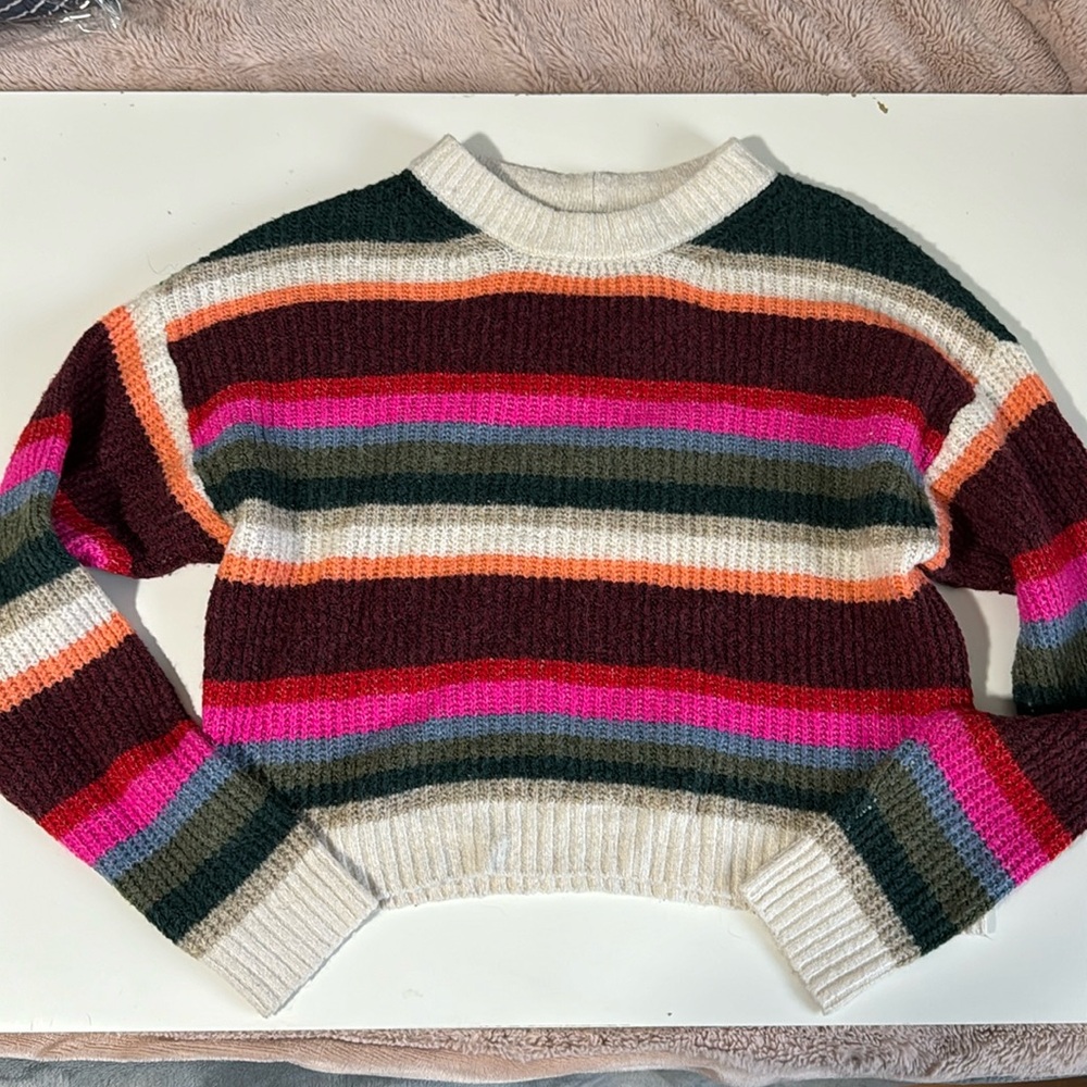 American Eagle Stripped Cropped Knit Sweater Size Small​​​